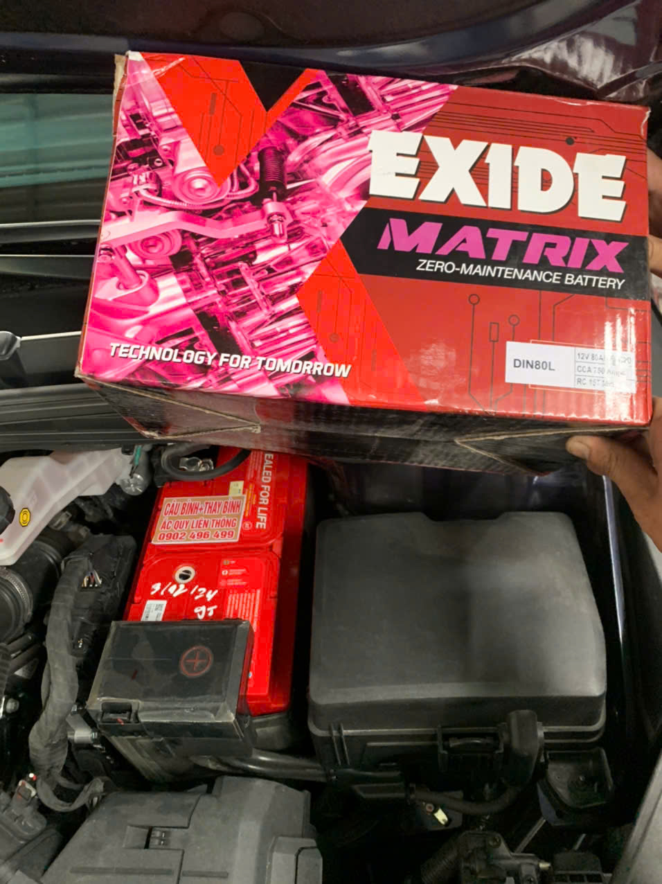 ắc quy exide din80 12v-80ah